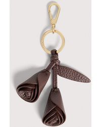 Coccinelle - Grained Leather Key Ring Flowers - Lyst