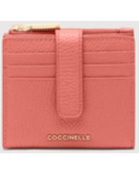 Coccinelle - Small Grained Leather Wallet Metallic Medium - Lyst