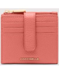 Coccinelle - Small Grained Leather Wallet Metallic Soft - Lyst