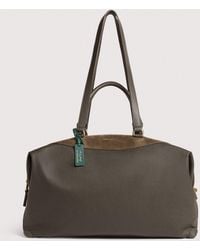 Coccinelle - Waxed Fabric, Suede And Grained Leather Handbag Smart To Go Campus Large - Lyst