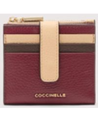 Coccinelle - Small Grained Leather Wallet Metallic Tricolor - Lyst