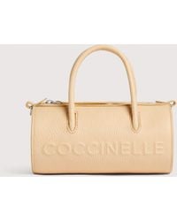 Coccinelle - Henkeltasche Aus Genarbtem Leder Myrtha Maxi Logo Medium - Lyst