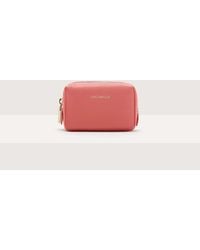 Coccinelle - Grained Leather Make-Up Bag Trousse Medium - Lyst