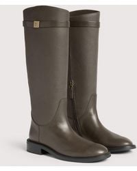 Coccinelle - Cowhide-Effect Smooth Leather And Waxed Fabric Boots Pansy - Lyst