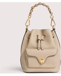 Coccinelle - Grained Leather Bucket Bag Beat Generation Small - Lyst