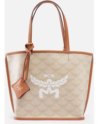 MCM - Lauretos Coated-canvas And Leather Tote Bag - Lyst