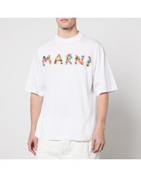 Marni - Logo-Print Cotton-Jersey T-Shirt - Lyst