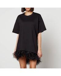 Marques'Almeida - Feather-Trimmed Cotton T-Shirt Dress - Lyst