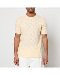 sunflower - Gym Checked Linen-Blend Jacquard T-Shirt - Lyst