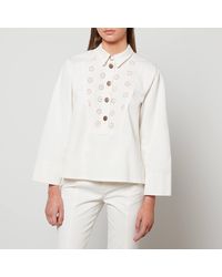 See By Chloé Broderie Anglaise Denim Jacket - White