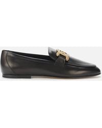Tod's - Loafers In Leather With Chain Detail - Lyst