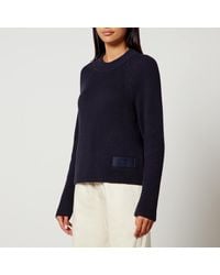 Ami Paris - Label Cotton And Wool-Blend Jumper - Lyst