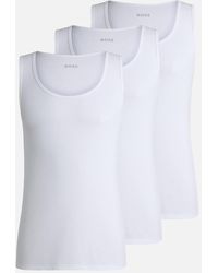 BOSS - 3-Pack Ribbed Cotton-Jersey Tank Tops - Lyst