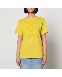 Isabel Marant - Zewel Logo-Flocked Brushed Cotton T-Shirt - Lyst