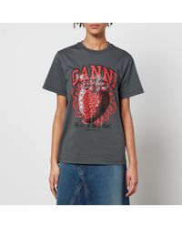 Ganni - T Shirt With Graphic Print - Lyst