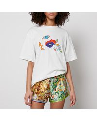ALÉMAIS - Meagan Embroidered Cotton-Jersey T-Shirt - Lyst