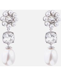 Shrimps Terry Silver-tone, Faux Pearl And Crystal Earrings - White