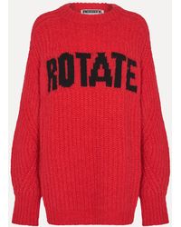 ROTATE BIRGER CHRISTENSEN - Wool-Blend Logo Sweater - Lyst