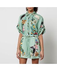 ALÉMAIS - Meagan Oversized Floral-Print Linen Shirt - Lyst