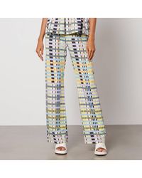 Stine Goya - Marc Checked Crepe Trousers - Lyst