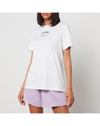 Ganni - Logo-Print Cotton-Jersey T-Shirt - Lyst
