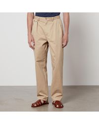 Polo Ralph Lauren - Pleated Cotton-twill Trousers - Lyst