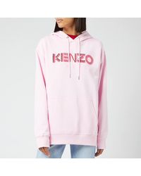 KENZO Classic Cotton Moleton Hoodie - Pink