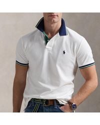 Polo Ralph Lauren - Custom Slim Fit Cotton Mesh Tipped Polo Shirt - Lyst