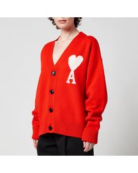AMI De Coeur Oversized Cardigan - Red