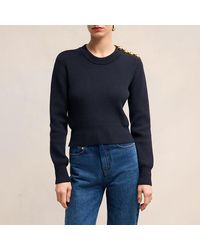 Ami Paris - Sailor Crew Neck Cotton And Wool-Blend Jumper - Lyst