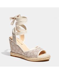 COACH Page Jacquard Wedged Sandals - Multicolour