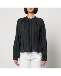 Isabel Marant - Janelle Embroidered Broderie Anglaise Cotton Blouse - Lyst