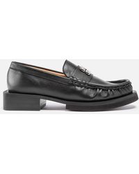 Ganni - Butterfly Logo Leather Loafers - Lyst