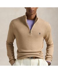 Polo Ralph Lauren - Half Zip Cotton Knit Jumper - Lyst