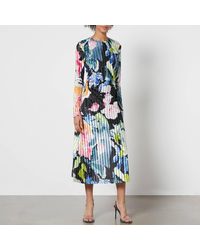 Stine Goya - Blackley Devoré Velvet Midi Dress - Lyst