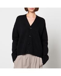 Ami Paris - Cropped Wool And Cashmere-Blend Cardigan - Lyst