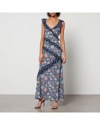 RIXO London - Gail Floral-Print Silk-Georgette Dress - Lyst