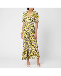 RIXO London Ariel Micro Tulip Dress - Yellow