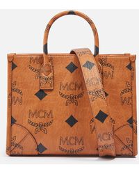 MCM - Small Munchen Coated-canvas Tote Bag - Lyst