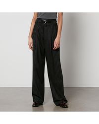 Golden Goose - Journey W'S Pinstriped Wool-Blend Trousers - Lyst