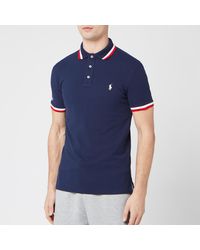 Polo Ralph Lauren Tipped Sleeve Logo Polo Shirt - Blue