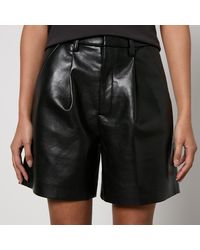 Anine Bing - Recycled Leather And Faux Leather Carmen Shorts - Lyst