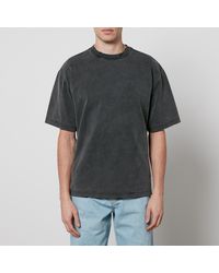 Axel Arigato - Wes Distressed Embroidered Cotton-Jersey T-Shirt - Lyst