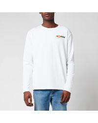 WOOD WOOD X Garfield Mel Back Logo Long Sleeve T-shirt - White