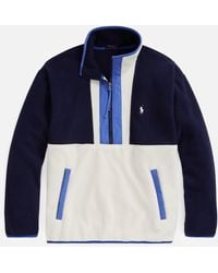 Polo Ralph Lauren Vinatage Poly Fleece Half Zip Sweatshirt - Blue