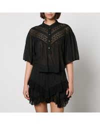 Isabel Marant - Safi Broderie Anglaise Cotton-Gauze Blouse - Lyst