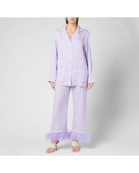 Sleeper Party Pyjama Set With Feathers - Purple