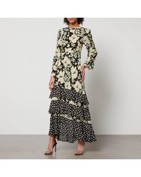 RIXO London - Johanne Floral-Print Silk-Crepe Maxi Dress - Lyst
