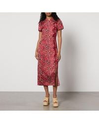 Kitri - Leia Printed Crepe De Chine Midi Dress - Lyst