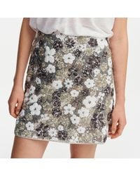 Essentiel Antwerp - Fishbone Sequinned Woven Mini Skirt - Lyst